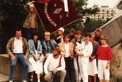Teilnehmer des TV Rökhausen beim Landesturnfest 1985 in Detmold