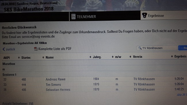 Ergebnisliste lang